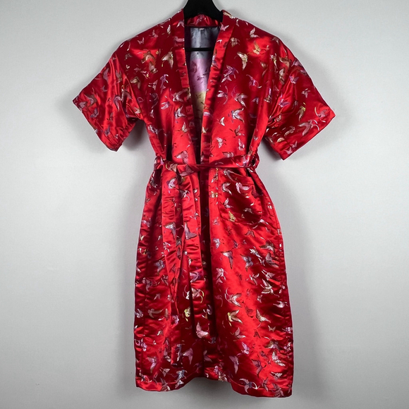 Sheng Tangkuyi Other - Sheng Tangkuyi women robe kimono butterfly print red size XS